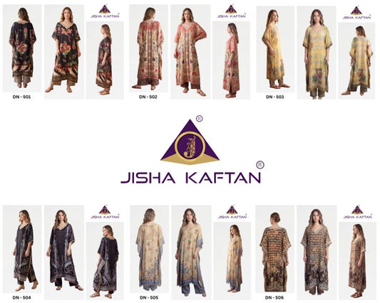 Kaftan With Necklace Vol 1 Jelite Jisha Feather Silk Co Ord Set Exporter Gujarat