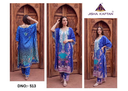 Kaftan With Necklace Vol 3 Jelite Jisha Poly Feather Silk Co Ord Set Supplier India