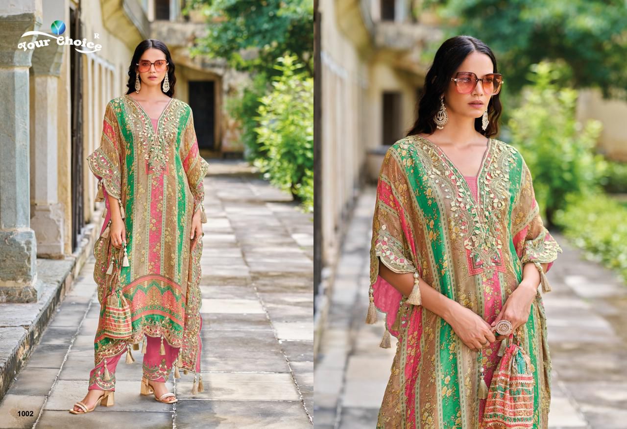Kaftan Your Choice Chinon Kurti Pant Set Exporter Ahmedabad
