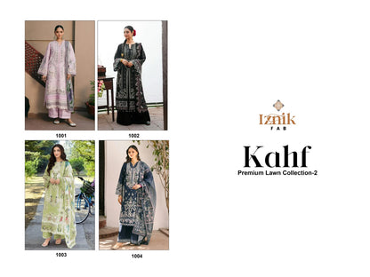Kahf 2 Premium Lawn Collection Iznik Fab Cambric Cotton Pakistani Salwar Suits Exporter Gujarat