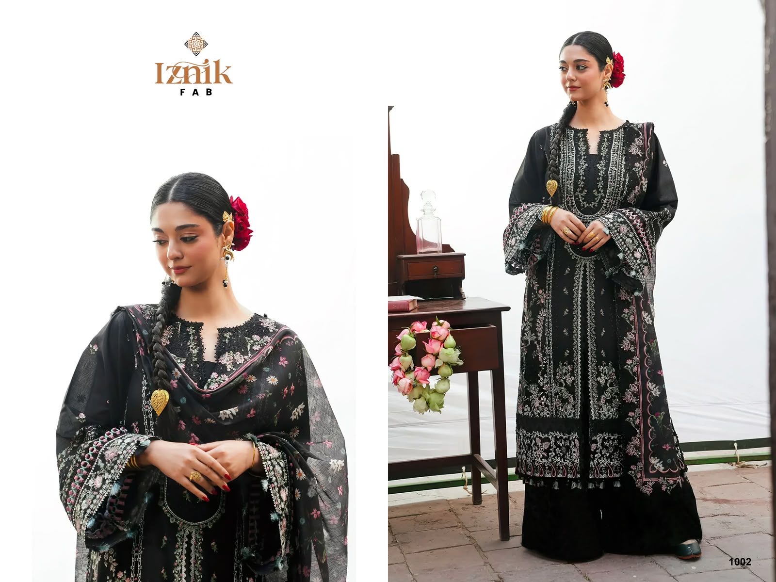 Kahf 2 Premium Lawn Collection Iznik Fab Cambric Cotton Pakistani Salwar Suits Exporter Gujarat