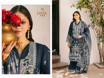 Kahf 2 Premium Lawn Collection Iznik Fab Cambric Cotton Pakistani Salwar Suits Exporter Gujarat