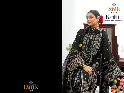 Kahf 2 Premium Lawn Collection Iznik Fab Cambric Cotton Pakistani Salwar Suits Exporter Gujarat