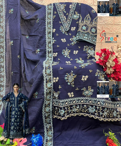 Kahf Vol 1 Embroidered Collection Shree Fabs Reyon Pakistani Salwar Suits Supplier Gujarat