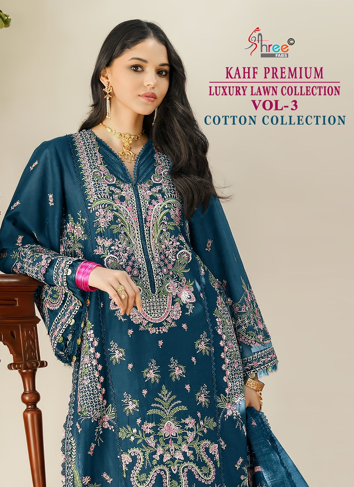 Kahf Vol 3 Luxury Collection Shree Fabs Cotton Pakistani Salwar Suits Supplier Gujarat