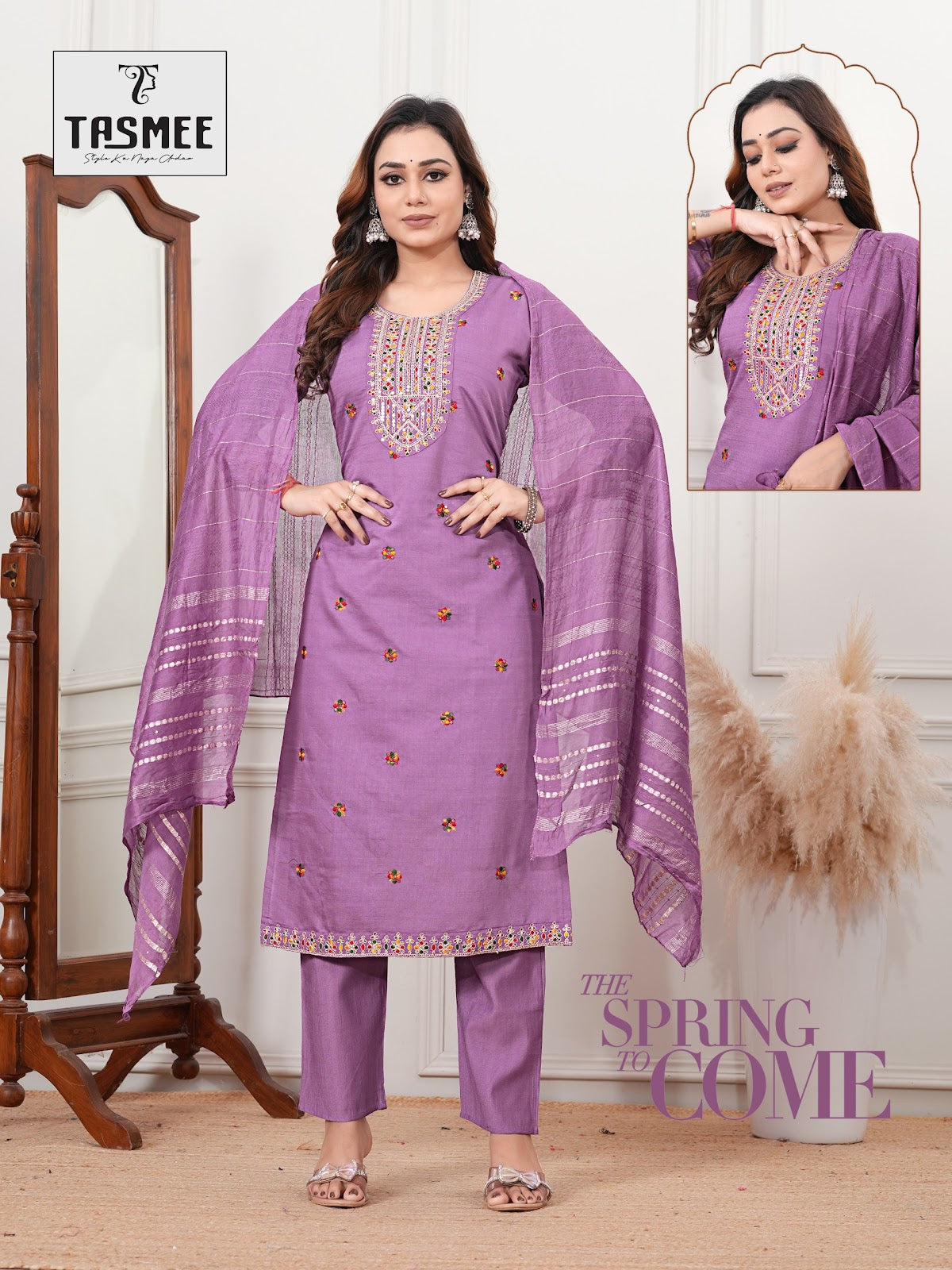 Kahkasha Vol 2 Tasmee Vertical Readymade Pant Style Suits Supplier