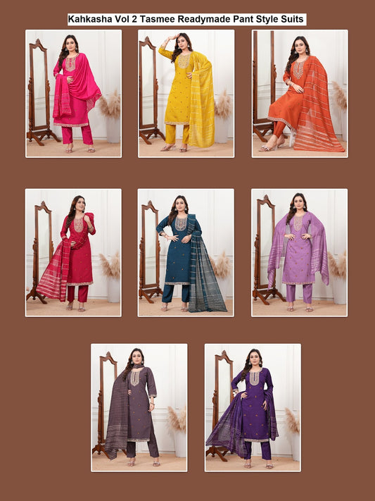 Kahkasha Vol 2 Tasmee Vertical Readymade Pant Style Suits Supplier