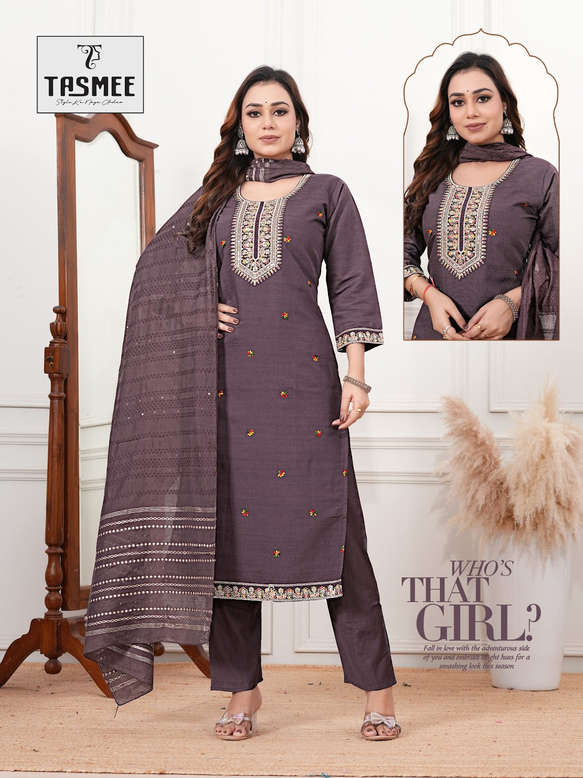 Kahkasha Vol 2 Tasmee Vertical Readymade Pant Style Suits Supplier