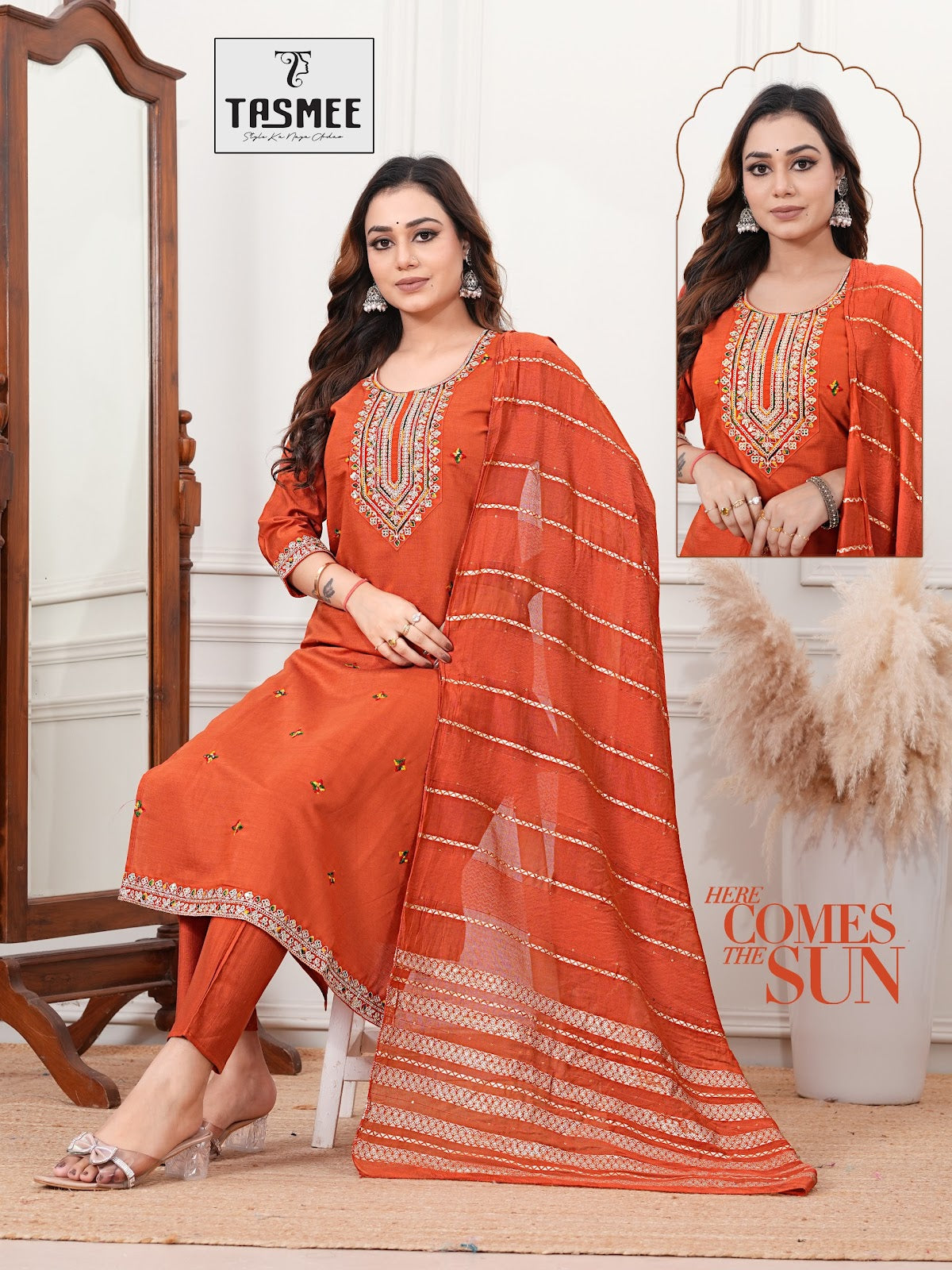 Kahkasha Vol 2 Tasmee Vertical Readymade Pant Style Suits Supplier