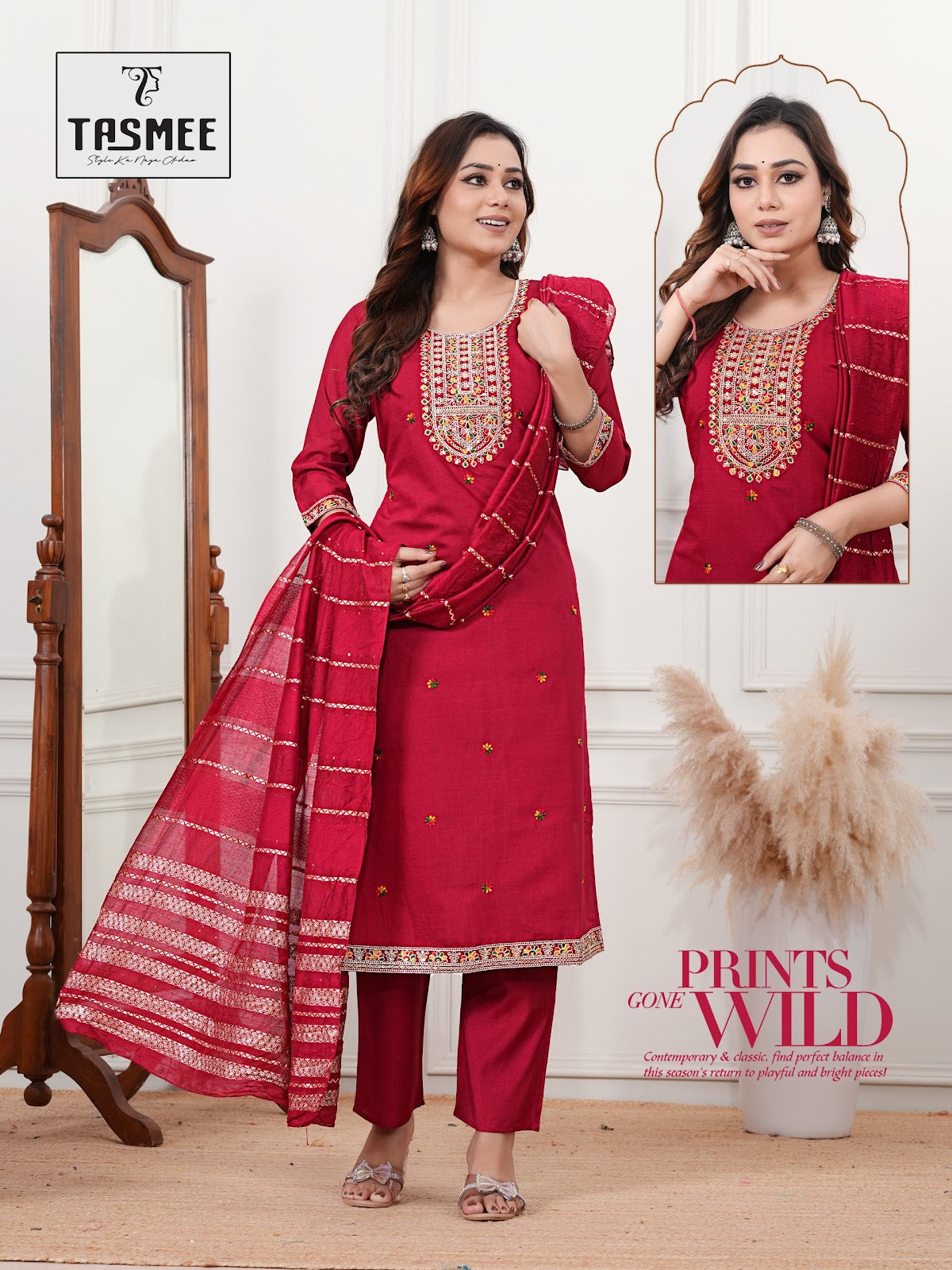 Kahkasha Vol 2 Tasmee Vertical Readymade Pant Style Suits Supplier
