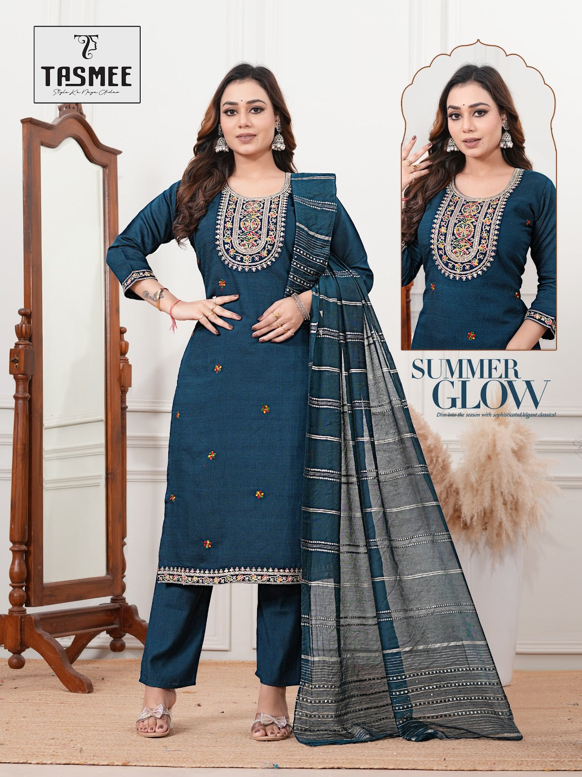 Kahkasha Vol 2 Tasmee Vertical Readymade Pant Style Suits Supplier