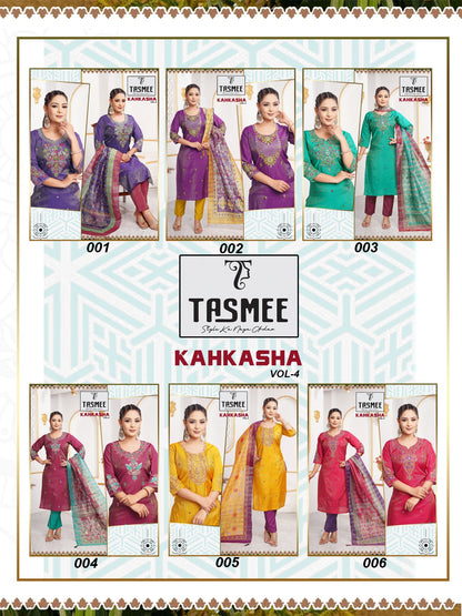 Kahkasha Vol 4 Tasmee Vertical Readymade Pant Style Suits Manufacturer Ahmedabad