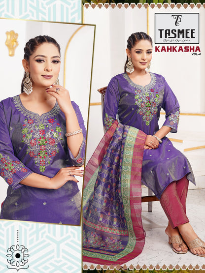 Kahkasha Vol 4 Tasmee Vertical Readymade Pant Style Suits Manufacturer Ahmedabad