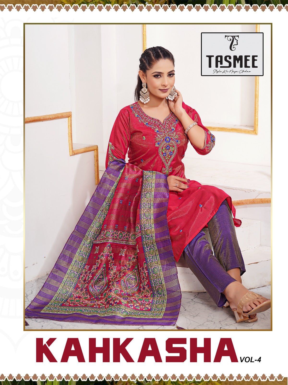 Kahkasha Vol 4 Tasmee Vertical Readymade Pant Style Suits Manufacturer Ahmedabad