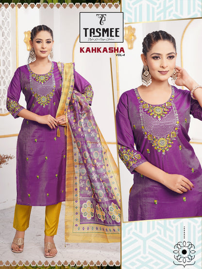 Kahkasha Vol 4 Tasmee Vertical Readymade Pant Style Suits Manufacturer Ahmedabad