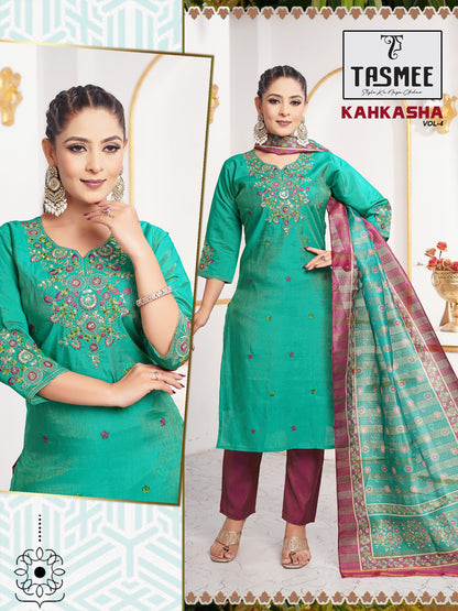 Kahkasha Vol 4 Tasmee Vertical Readymade Pant Style Suits Manufacturer Ahmedabad