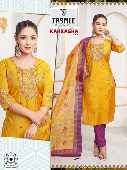 Kahkasha Vol 4 Tasmee Vertical Readymade Pant Style Suits Manufacturer Ahmedabad