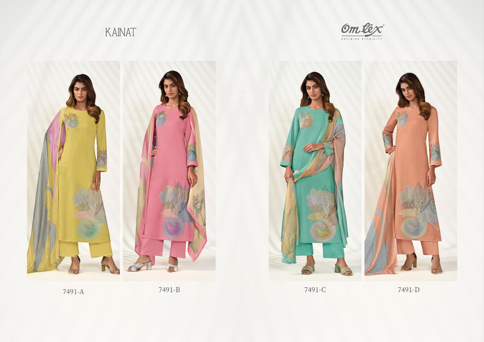 Kainaat Omtex Lawn Cotton Pant Style Suits Wholesaler