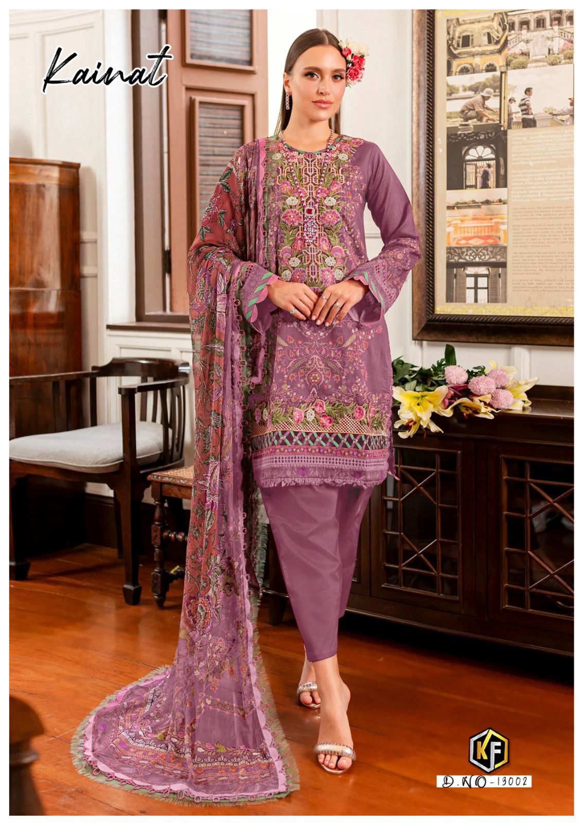 Kainat Vol 13 Keval Fab Lawn Cotton Karachi Readymade Suits Exporter