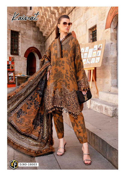 Kainat Vol 18 Heavy Luxury Lawn Collection Keval Fab Cotton Karachi Salwar Suits Exporter India
