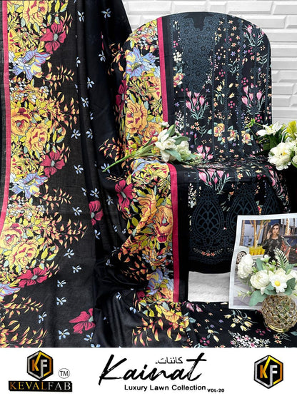 Kainat Vol 20 Heavy Luxury Lawn Collection Keval Fab Cotton Karachi Salwar Suits Manufacturer