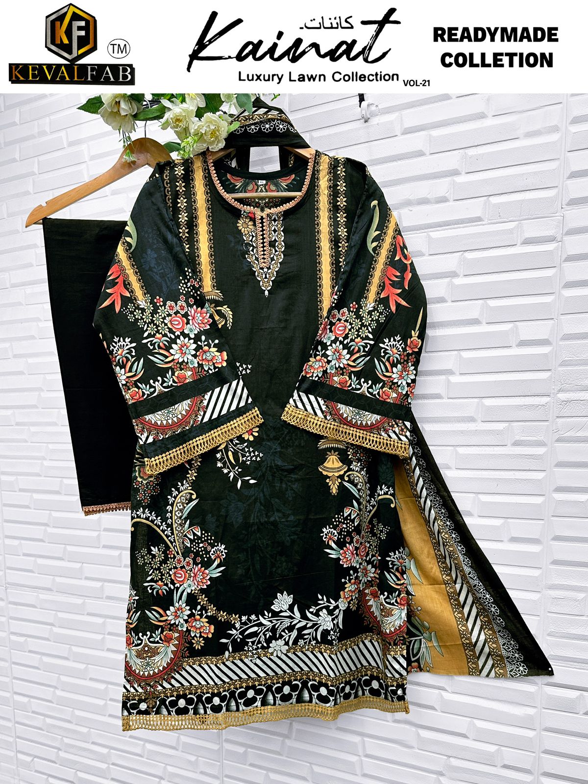 Kainat Vol 21 Luxury Lawn Collection Keval Fab Cotton Karachi Readymade Suits Wholesale Rate