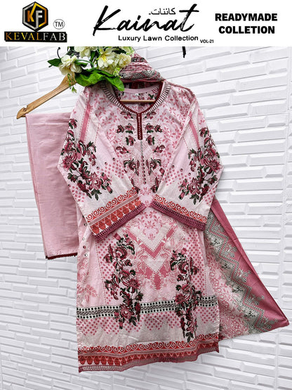 Kainat Vol 21 Luxury Lawn Collection Keval Fab Cotton Karachi Readymade Suits Wholesale Rate