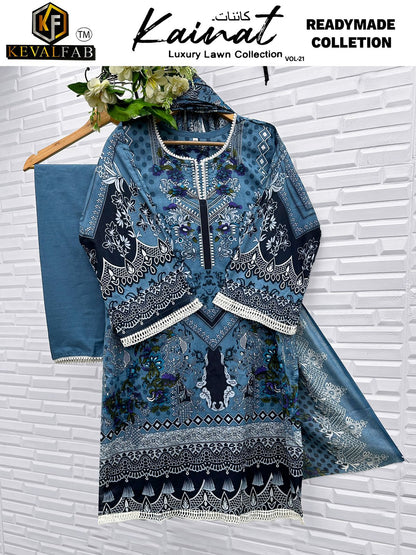 Kainat Vol 21 Luxury Lawn Collection Keval Fab Cotton Karachi Readymade Suits Wholesale Rate