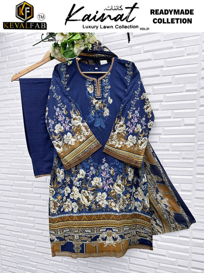 Kainat Vol 21 Luxury Lawn Collection Keval Fab Cotton Karachi Readymade Suits Wholesale Rate