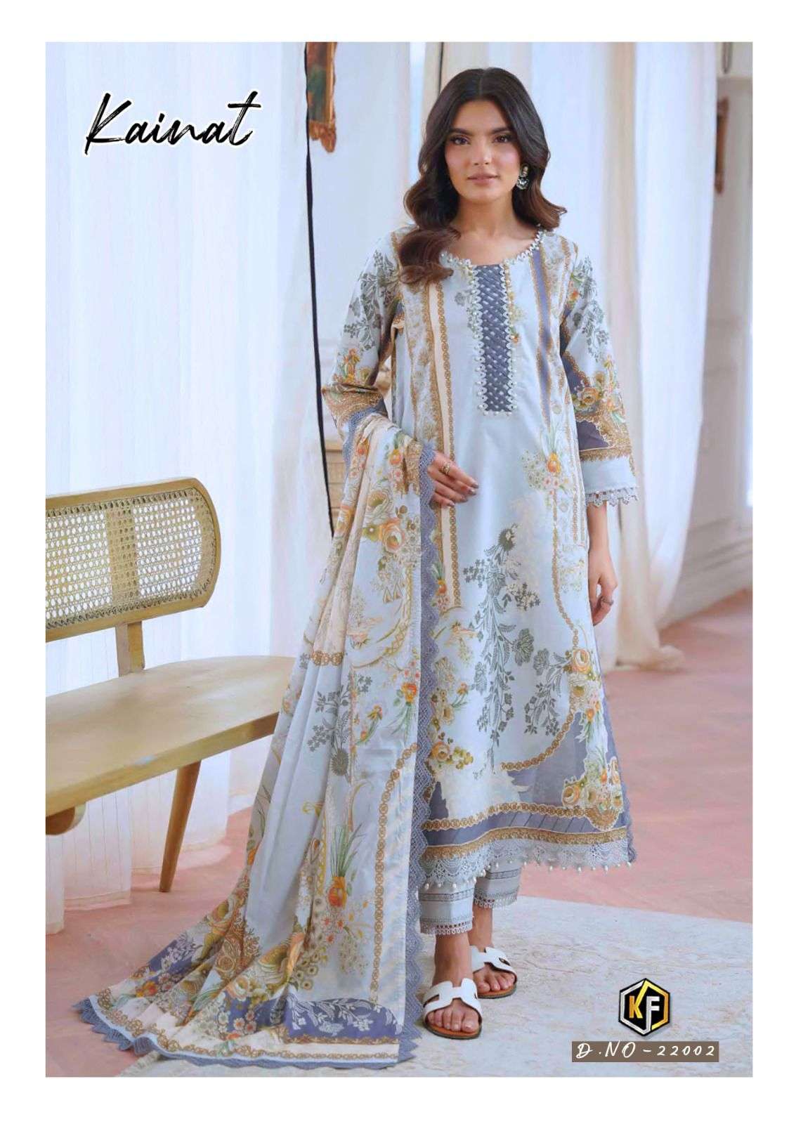 Kainat Vol 22 Luxury Lawn Collection Keval Fab Cotton Karachi Readymade Suits Supplier