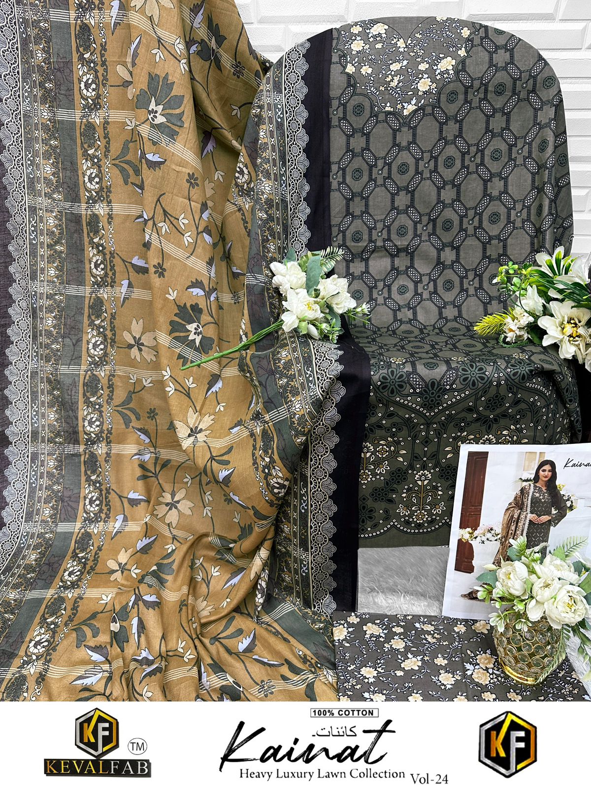 Kainat Vol 24 Keval Fab Cotton Karachi Salwar Suits Supplier