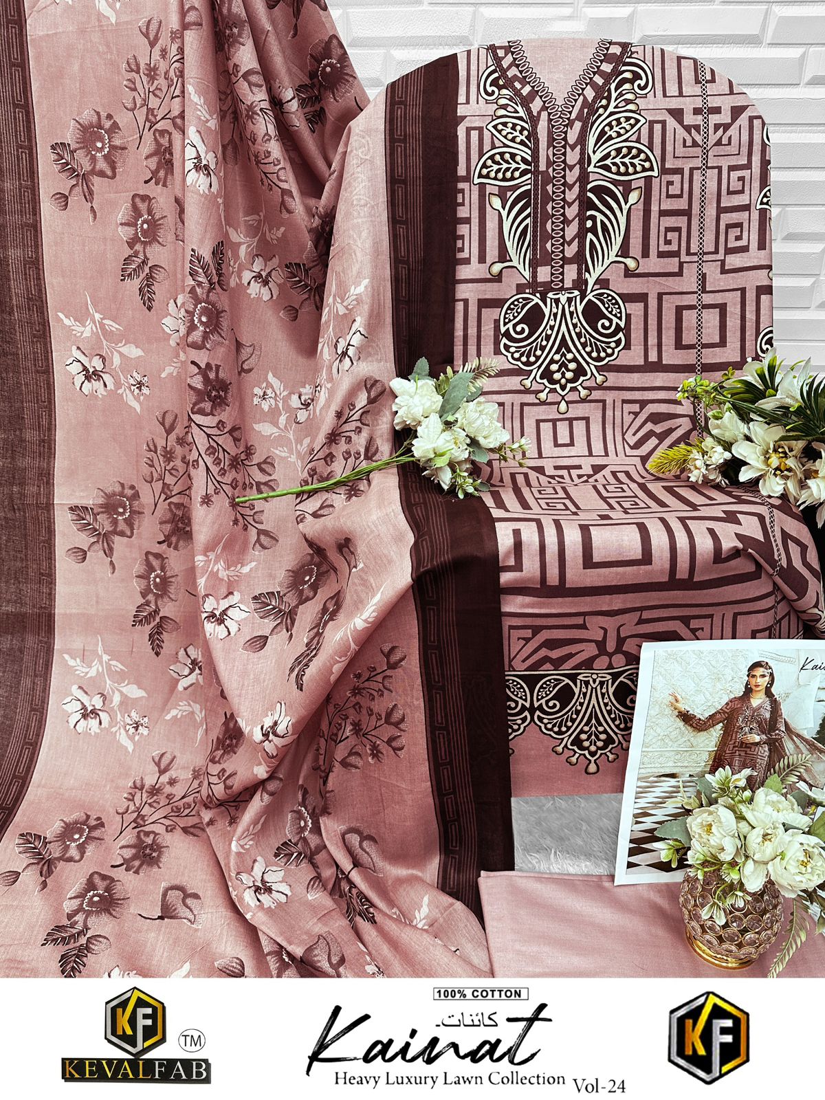 Kainat Vol 24 Keval Fab Cotton Karachi Salwar Suits Supplier