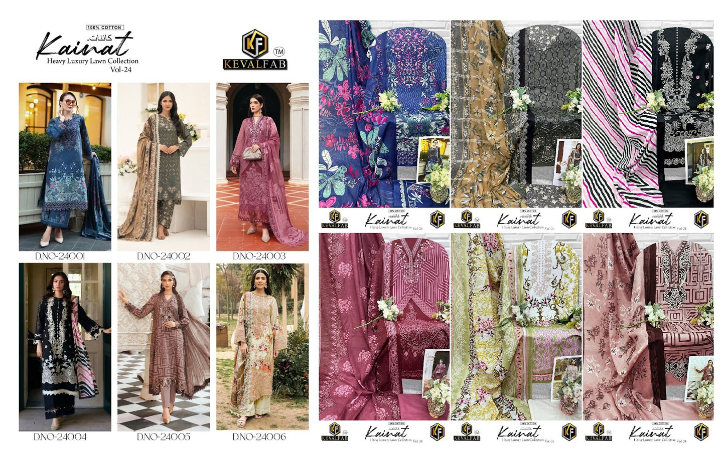 Kainat Vol 24 Keval Fab Cotton Karachi Salwar Suits Supplier