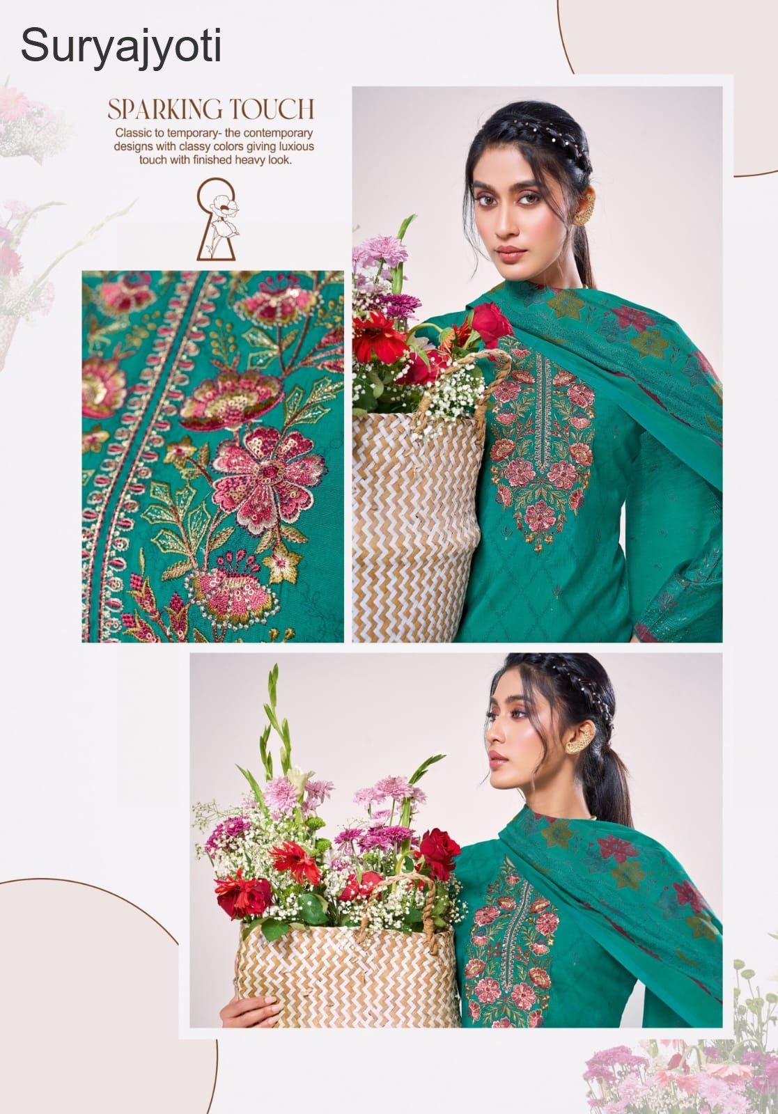 Kainaz Vol 1 Suryajyoti Modal Silk Pant Style Suits Manufacturer Ahmedabad