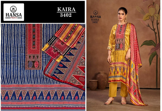 Kaira 3402 Hansa Prints Gaji Silk Pant Style Suits Manufacturer India