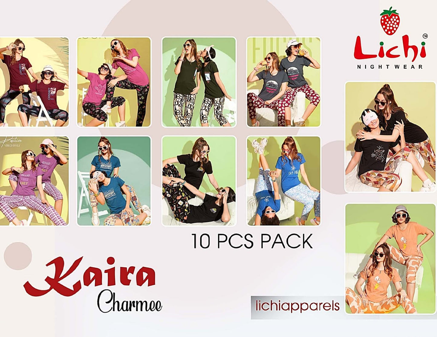 Kaira Lichi Cotton Capri Night Suits Exporter India