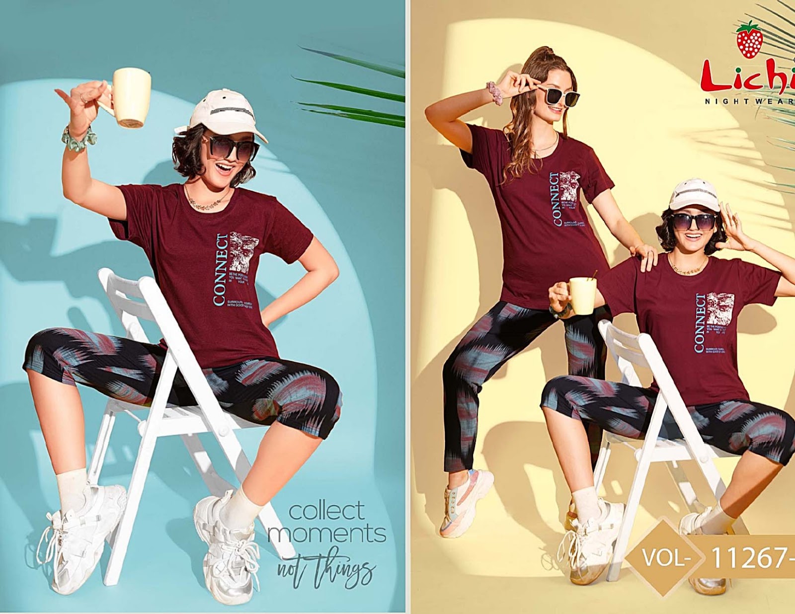 Kaira Lichi Cotton Capri Night Suits Exporter India