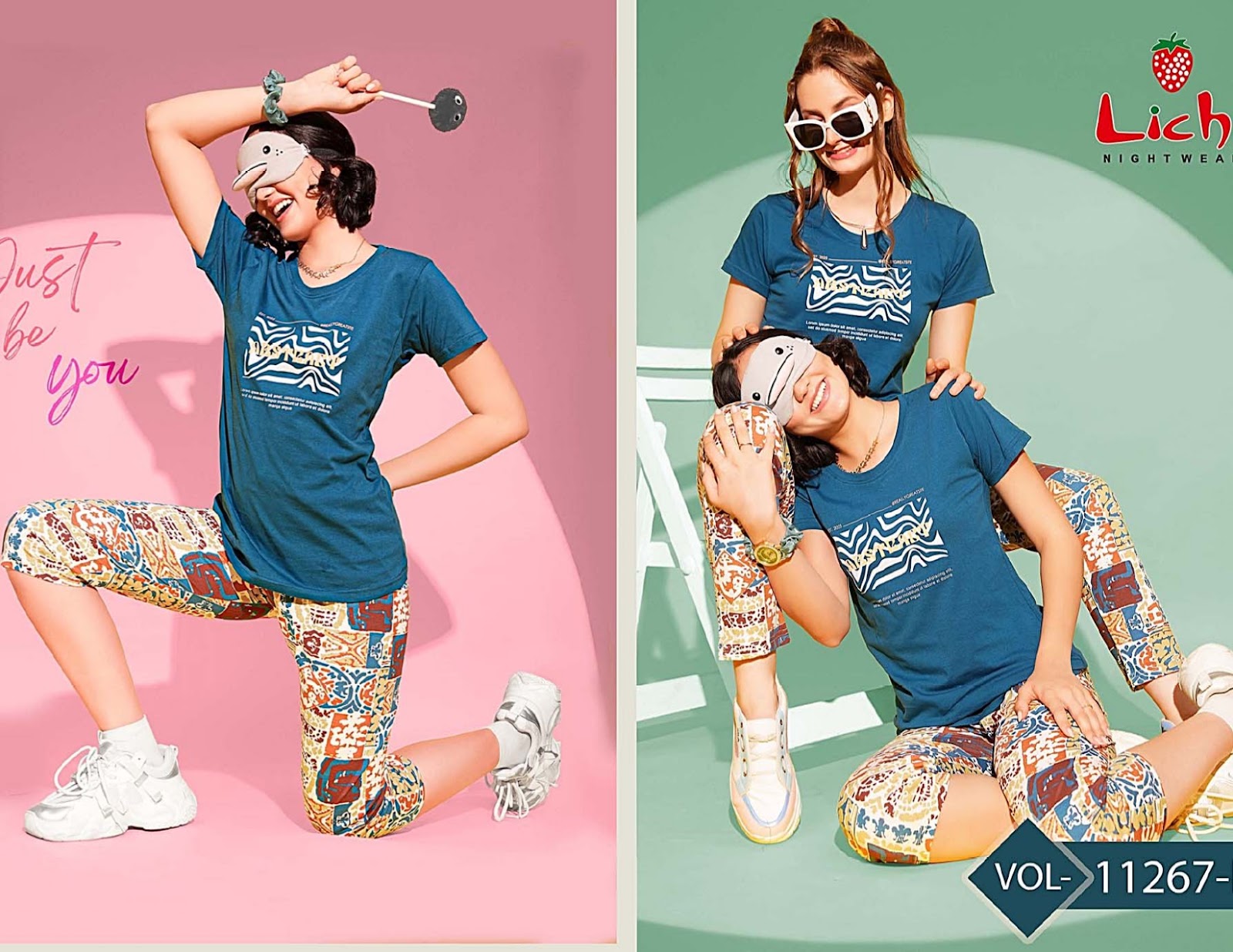 Kaira Lichi Cotton Capri Night Suits Exporter India