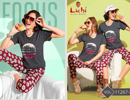 Kaira Lichi Cotton Capri Night Suits Exporter India