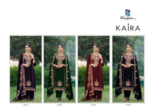 Kaira 1134 Sargam Prints Velvet Suits Exporter Ahmedabad