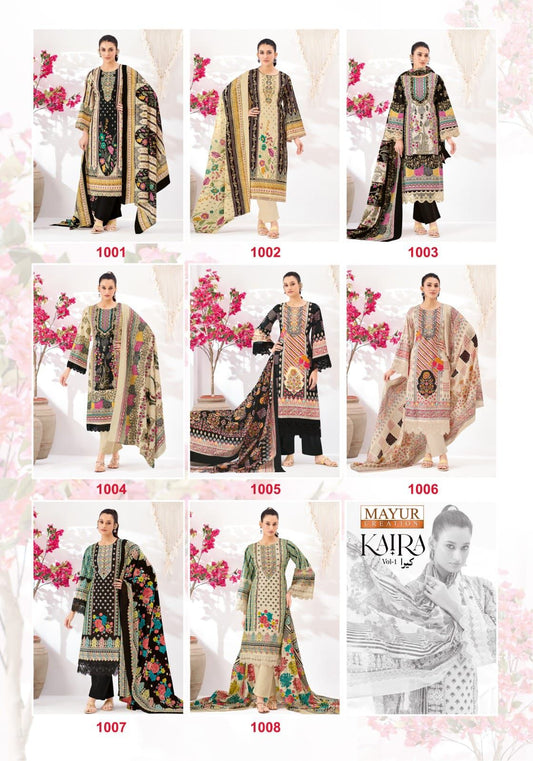 Kaira Vol 1 Mayur Creation Mix Cotton Karachi Salwar Suits Exporter Ahmedabad