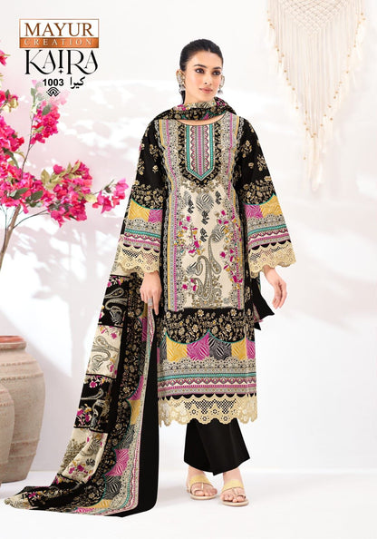 Kaira Vol 1 Mayur Creation Mix Cotton Karachi Salwar Suits Exporter Ahmedabad