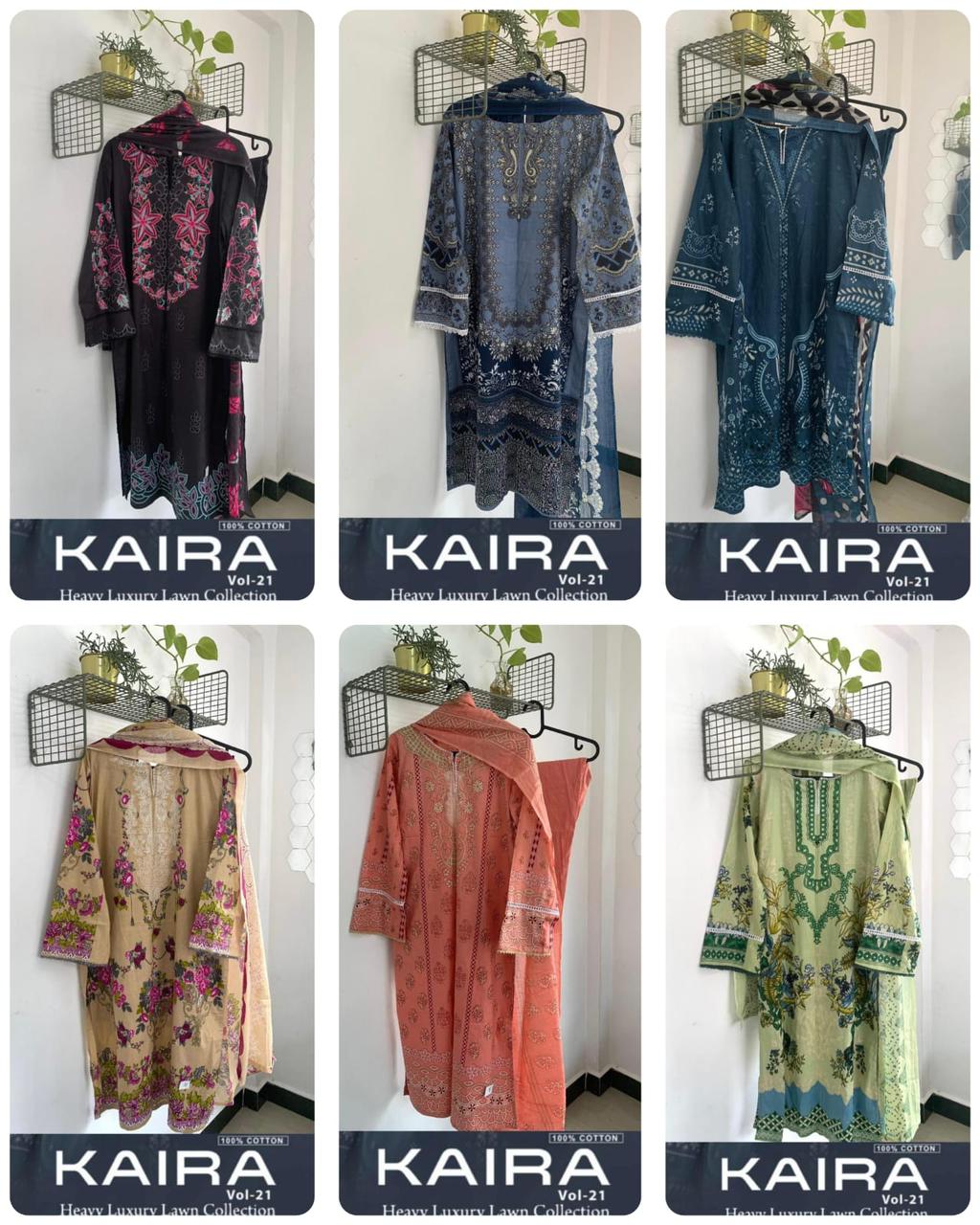 Kaira Vol 21 Keval Fab Lawn Cotton Karachi Readymade Suits Supplier