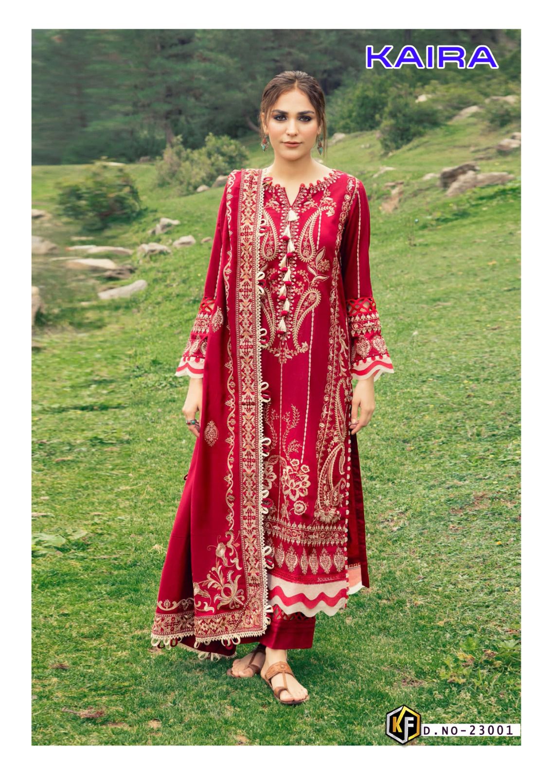 Kaira Vol 23 Heavy Luxury Lawn Collection Keval Fab Cotton Karachi Salwar Suits Supplier India