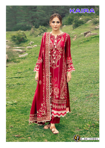 Kaira Vol 23 Heavy Luxury Lawn Collection Keval Fab Cotton Karachi Salwar Suits Supplier India