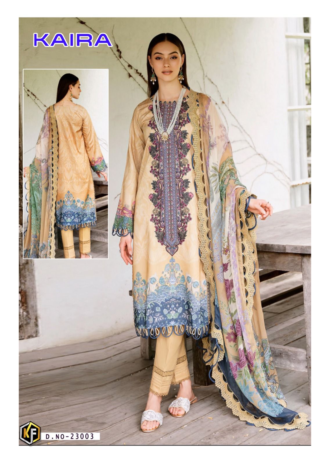 Kaira Vol 23 Heavy Luxury Lawn Collection Keval Fab Cotton Karachi Salwar Suits Supplier India