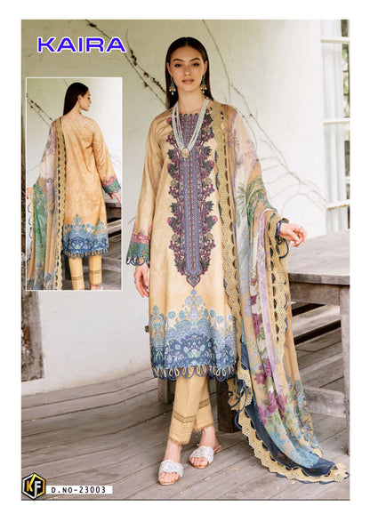 Kaira Vol 23 Heavy Luxury Lawn Collection Keval Fab Cotton Karachi Salwar Suits Supplier India