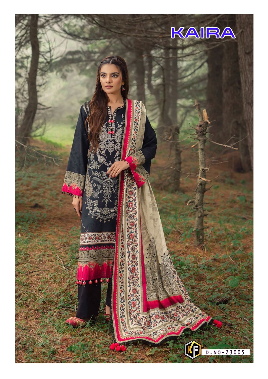Kaira Vol 23 Heavy Luxury Lawn Collection Keval Fab Cotton Karachi Salwar Suits Supplier India