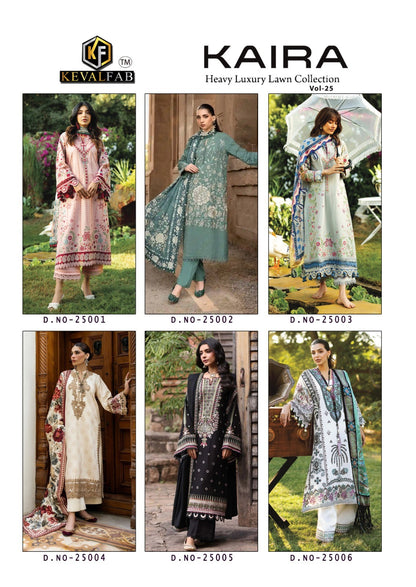 Kaira Vol 25 Keval Fab Lawn Cotton Karachi Salwar Suits Wholesaler India