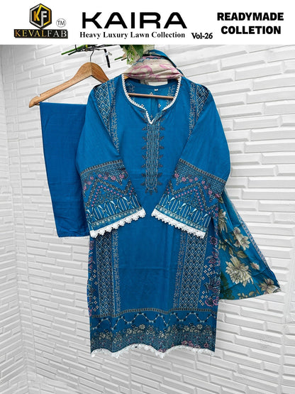 Kaira Vol 26 Keval Fab Lawn Cotton Karachi Readymade Suits Manufacturer Ahmedabad